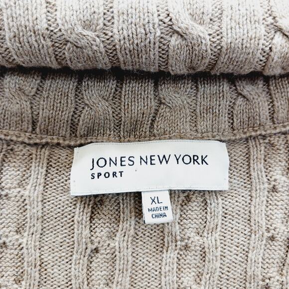 Sweater Size XL Cashmere Pullover Beige Fisherman Coastal Cowgirl Minimal Cable - Picture 14 of 14